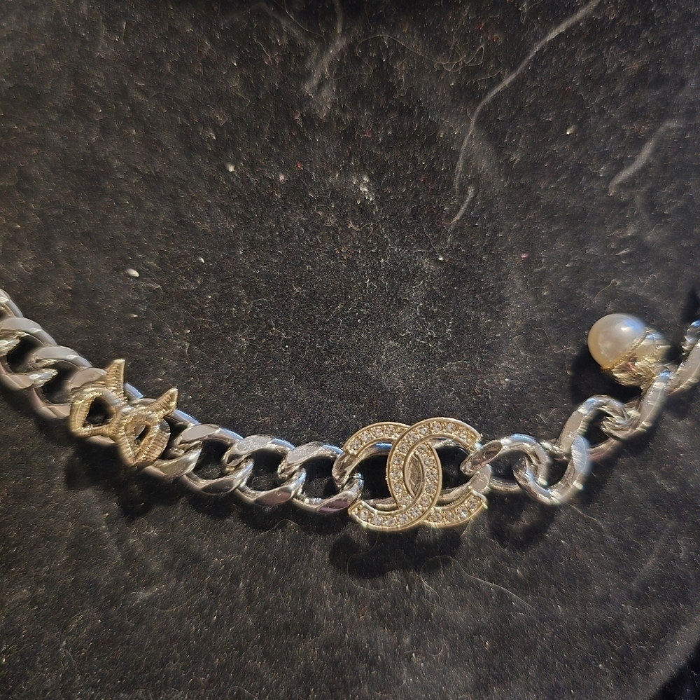 Chanel 18kgp Gold and Silver Chain Necklace - Picture 2 of 7